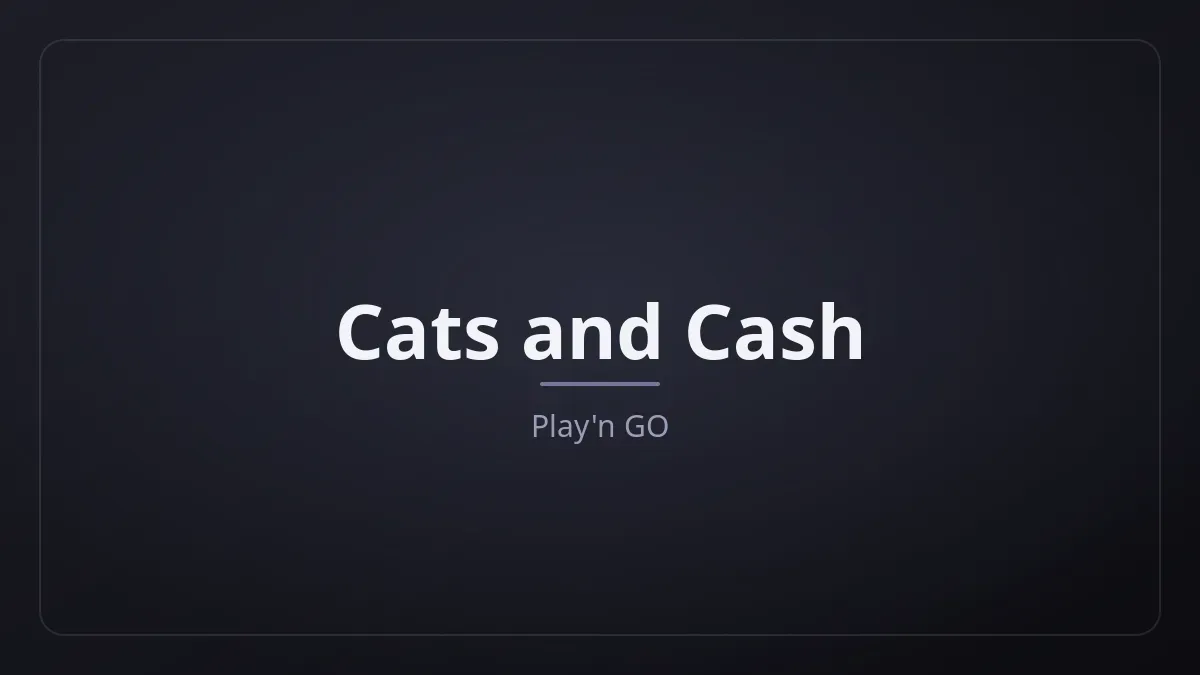 Cats and Cash dari Play'n GO