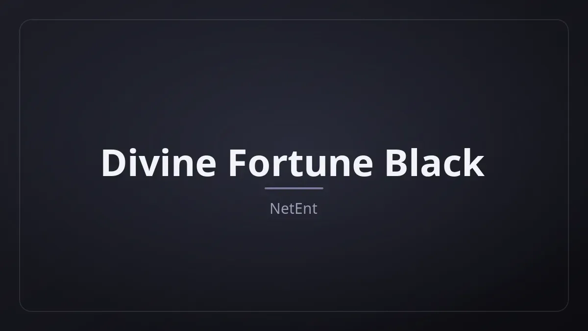 Divine Fortune Black demo