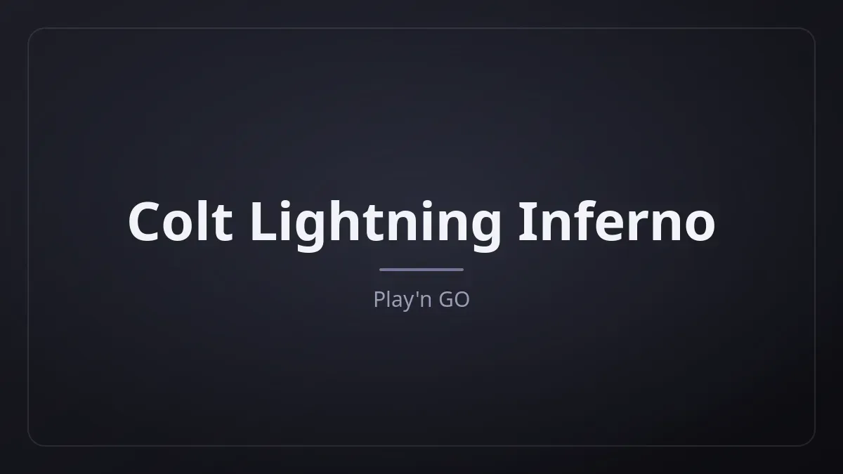 Colt Lightning Inferno dari Play'n GO