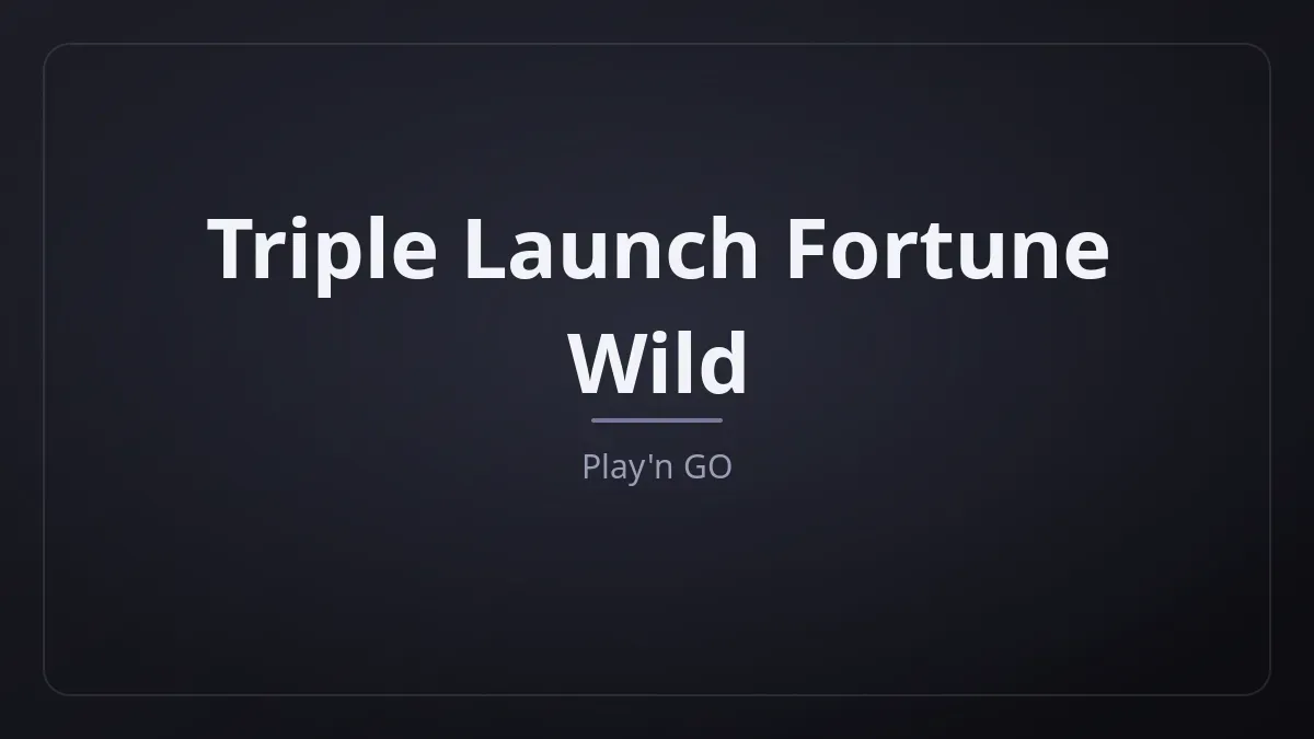 Triple Launch Fortune Wild dari Play'n GO