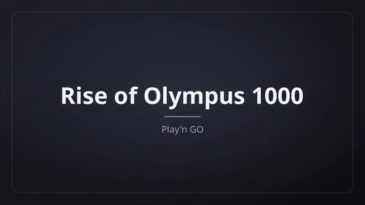 Rise of Olympus 1000 dari Play'n GO