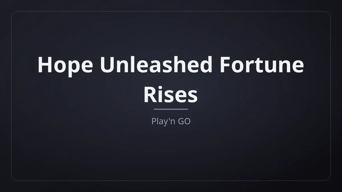 Hope Unleashed Fortune Rises dari Play'n GO