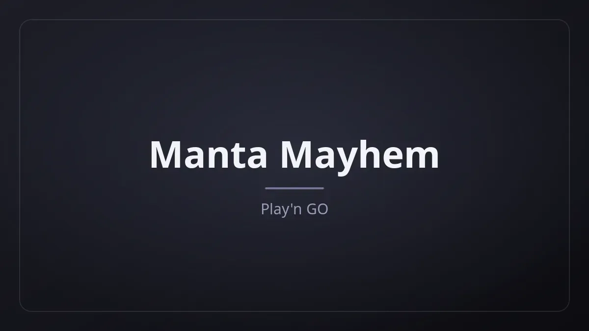 Manta Mayhem dari Play'n GO