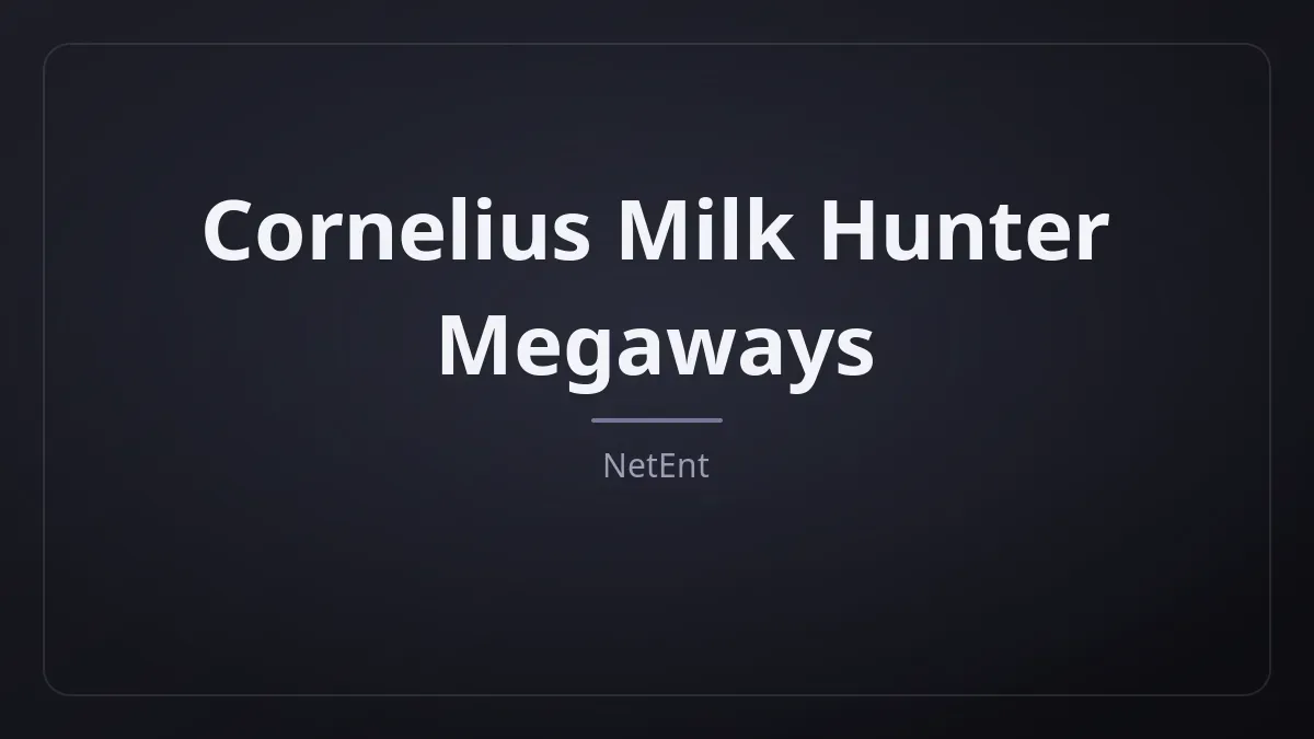 Cornelius Milk Hunter Megaways dari NetEnt