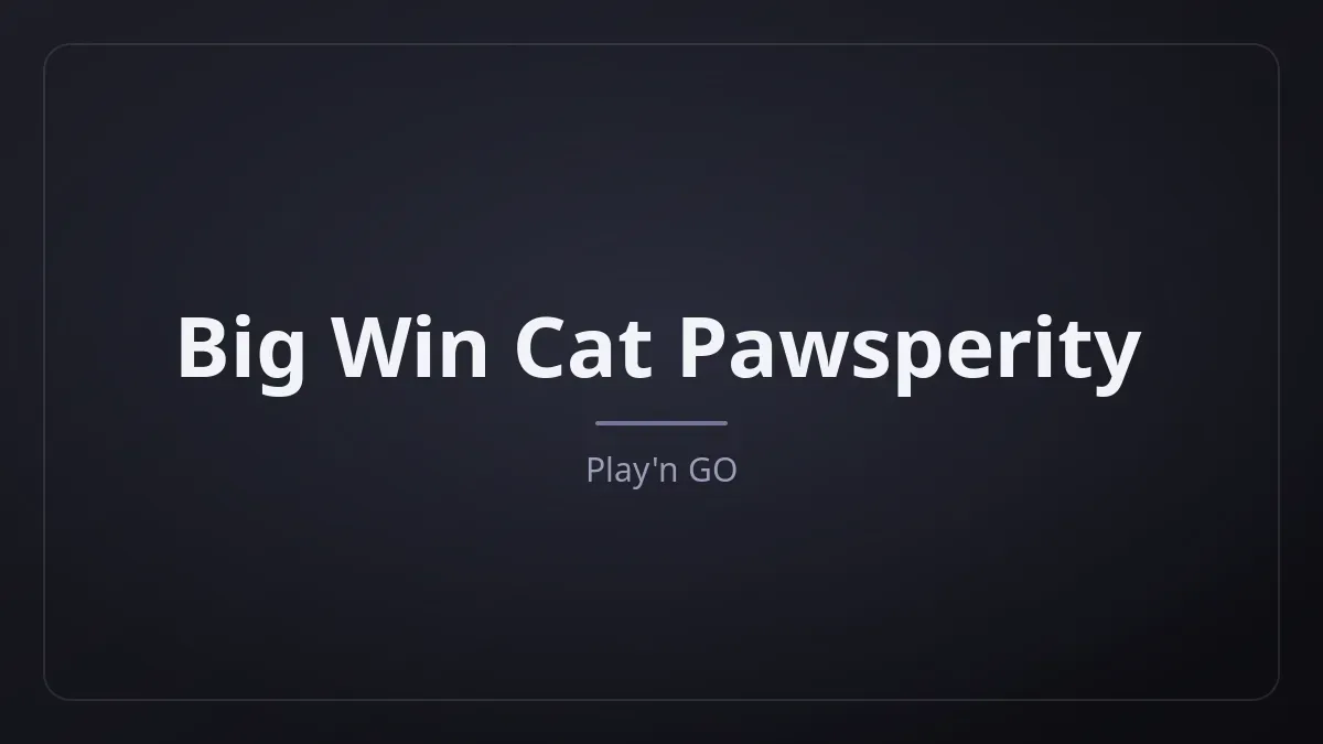 Big Win Cat Pawsperity demo