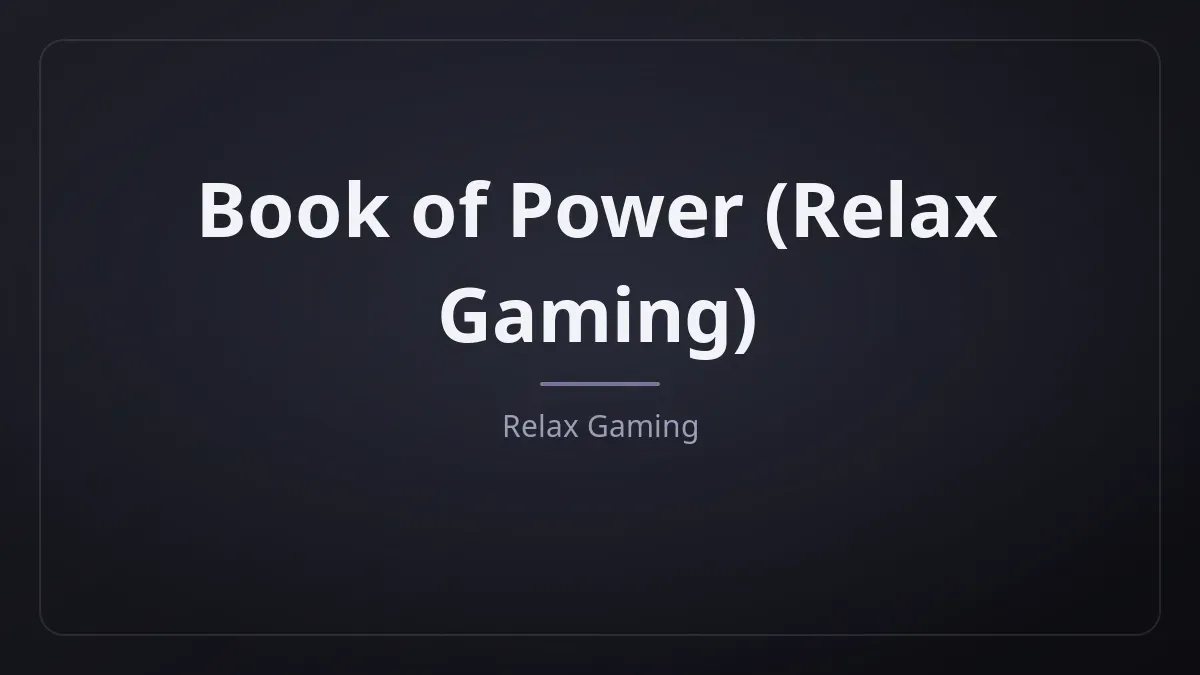 Book of Power dari Relax Gaming