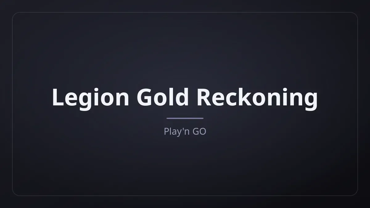 Legion Gold Reckoning dari Play'n GO